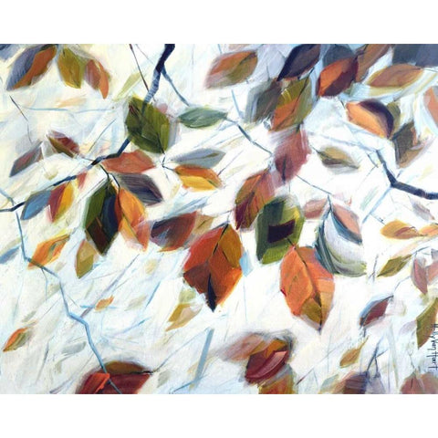 Breath of Autumn White Modern Wood Framed Art Print by Van Hart, Holly