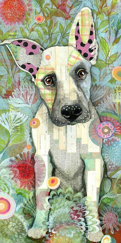 Zo Zo Girl White Modern Wood Framed Art Print with Double Matting by Verhoeven, Judy