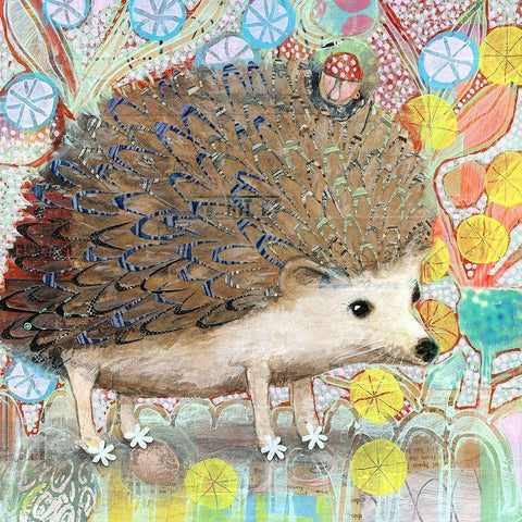 Hedgie Black Modern Wood Framed Art Print by Verhoeven, Judy