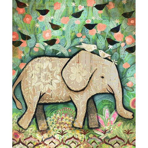 Kiss for Srini White Modern Wood Framed Art Print by Verhoeven, Judy