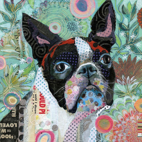 Mischievous Gardener Black Modern Wood Framed Art Print by Verhoeven, Judy