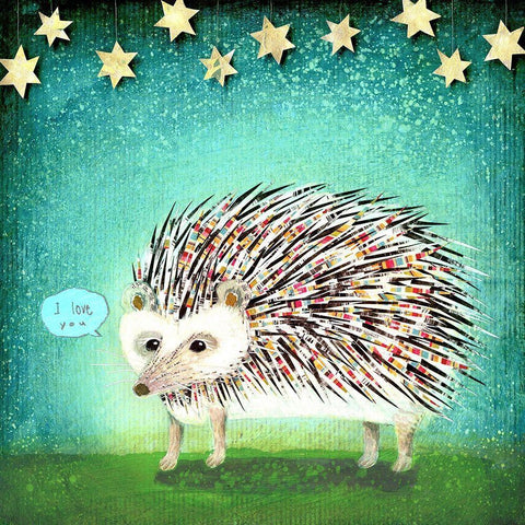 Porcupine for Thomas Black Ornate Wood Framed Art Print with Double Matting by Verhoeven, Judy