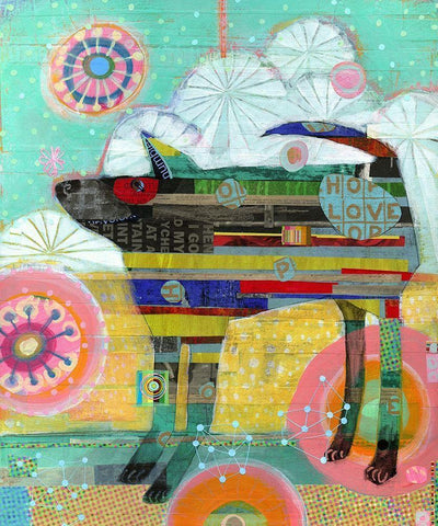 Snowflake on His Nose White Modern Wood Framed Art Print with Double Matting by Verhoeven, Judy