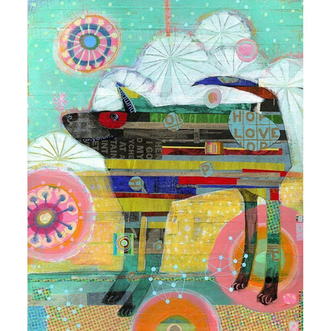 Snowflake on His Nose Black Modern Wood Framed Art Print by Verhoeven, Judy