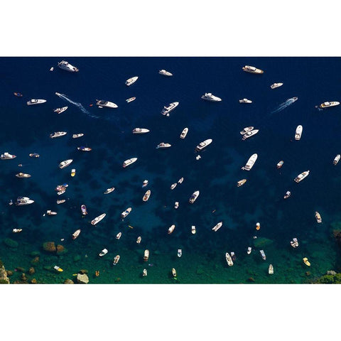 Boat Conference - Amalfi Coast Gold Ornate Wood Framed Art Print with Double Matting by Varona, Verne