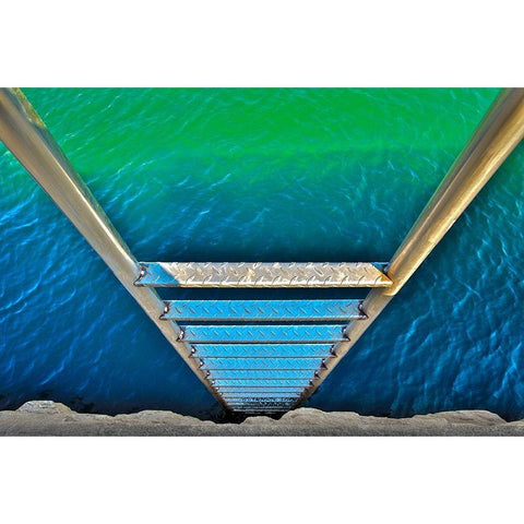 Sea Ladder Gold Ornate Wood Framed Art Print with Double Matting by Varona, Verne