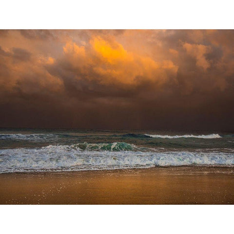 Shoreline Gold Black Modern Wood Framed Art Print by Varona, Verne