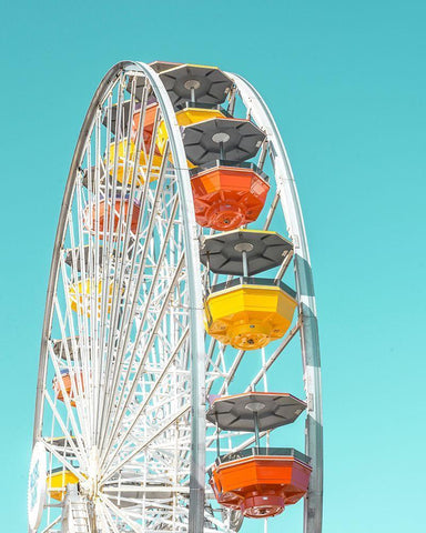 Pacific Wheel I White Modern Wood Framed Art Print with Double Matting by Vargas, Carlos