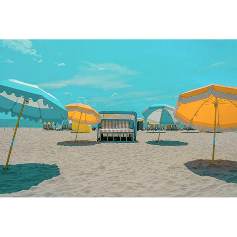 Umbrellas No. 2 Black Modern Wood Framed Art Print by Vargas, Carlos