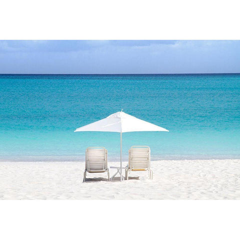 Aqua View Black Modern Wood Framed Art Print with Double Matting by Varona, Verne