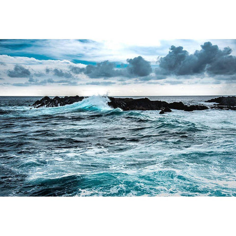 Wind and Wave White Modern Wood Framed Art Print by Varona, Verne
