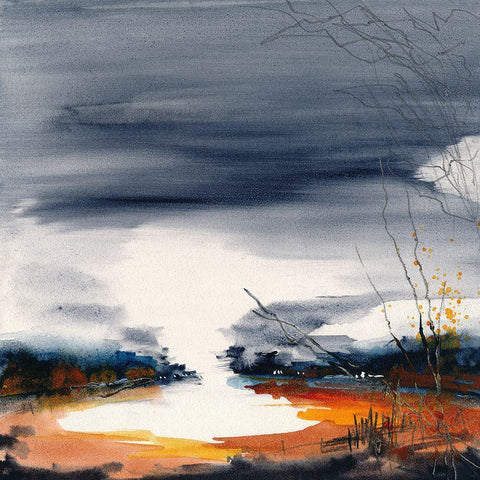 Toward The Sky Deep Water Black Modern Wood Framed Art Print by Vainio, Caryn