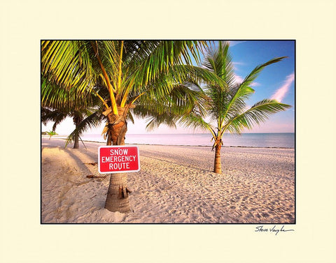 Snow Emergency Route White Modern Wood Framed Art Print with Double Matting by Vaughn, Steve