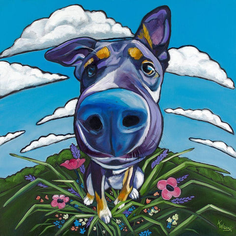 Head in the Clouds White Modern Wood Framed Art Print with Double Matting by Wronski, Kathryn