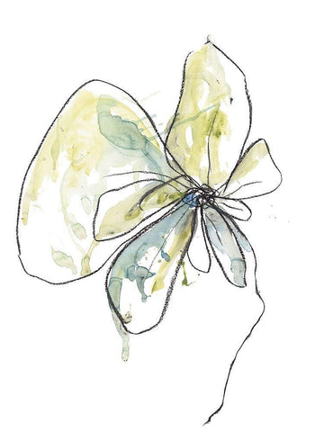 Citron Modern Botanical White Modern Wood Framed Art Print with Double Matting by Weiss, Jan