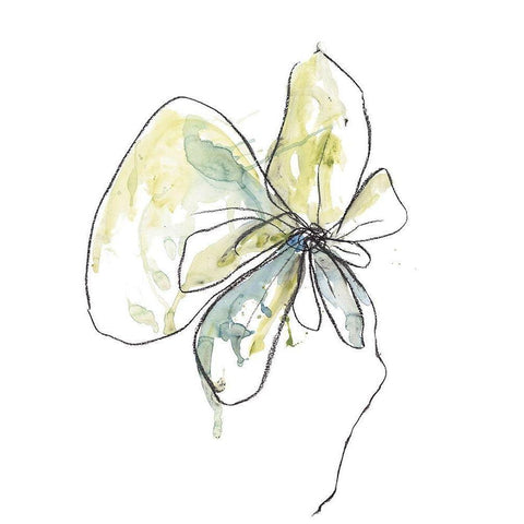 Citron Modern Botanical White Modern Wood Framed Art Print by Weiss, Jan