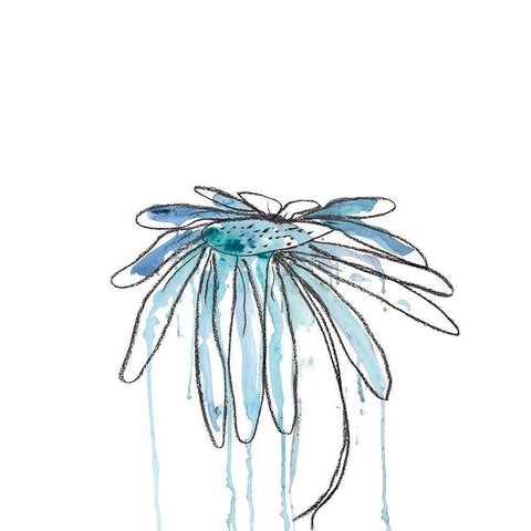 Indigo Modern Botanical Black Modern Wood Framed Art Print by Weiss, Jan