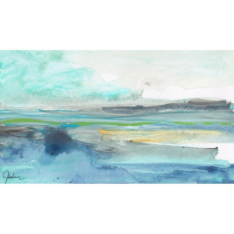 Tempestuous Sea Black Modern Wood Framed Art Print by Weiss, Jan