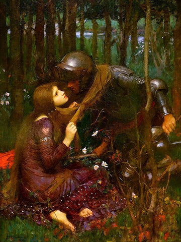 The Beautiful Lady without Pity, 1893 White Modern Wood Framed Art Print with Double Matting by Waterhouse, John William