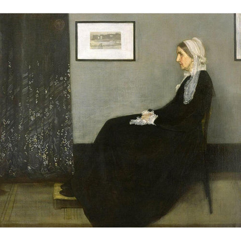 Whistlers Mother, 1871 White Modern Wood Framed Art Print by Whistler, James Abbott McNeill