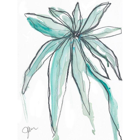 Teal in Nature White Modern Wood Framed Art Print by Weiss, Jan