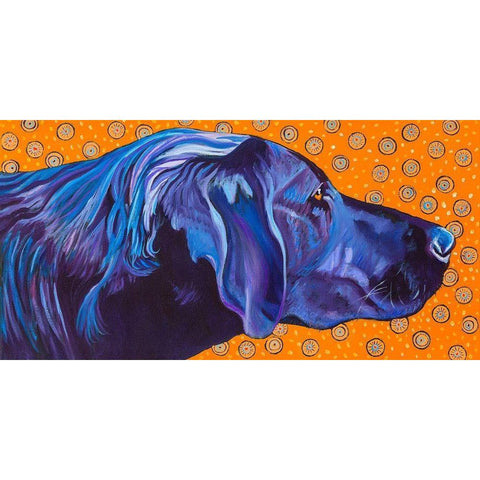 Lab With Orange Gold Ornate Wood Framed Art Print with Double Matting by Wronski, Kathryn