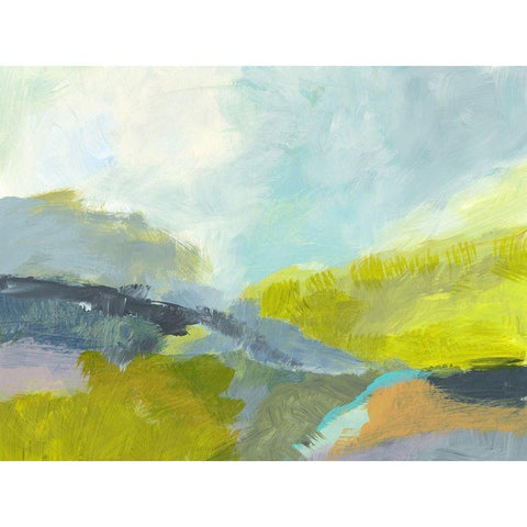 Between The Woods Black Modern Wood Framed Art Print by Weiss, Jan