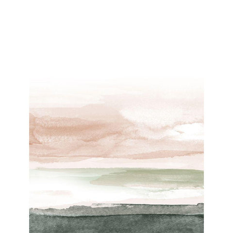 Pink Blush Landscape No. 1 Gold Ornate Wood Framed Art Print with Double Matting by Wong, Brandon