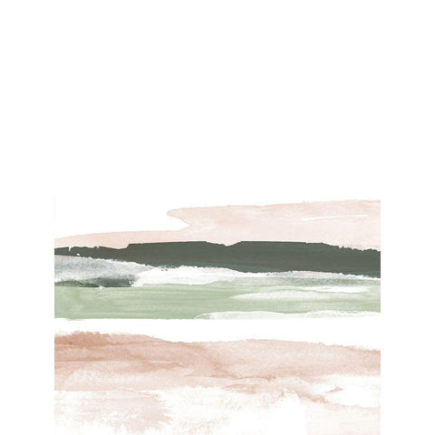 Pink Blush Landscape No. 2 Black Modern Wood Framed Art Print by Wong, Brandon