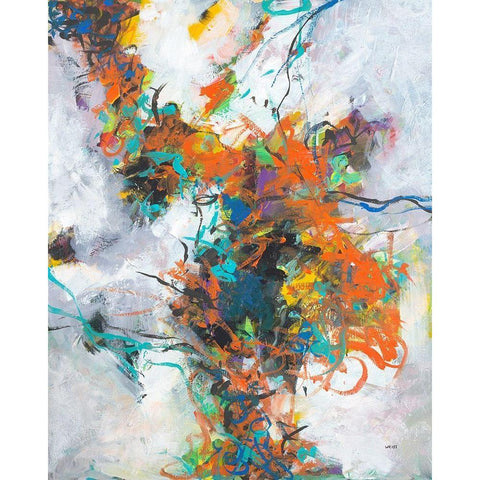 Fracture Black Modern Wood Framed Art Print by Weiss, Jan