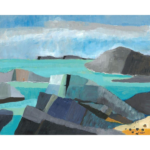 Carmel Central Coast Black Modern Wood Framed Art Print by Weiss, Jan