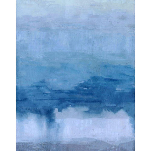 Cerulean Abstract Black Modern Wood Framed Art Print by Wiley, Marta