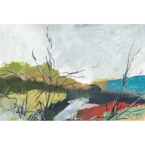 To The Sea No. 2 Black Modern Wood Framed Art Print by Weiss, Jan