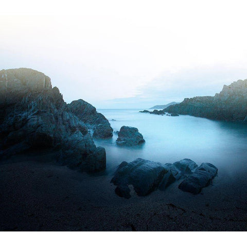 Ocean 17 Black Modern Wood Framed Art Print with Double Matting by Winstanley, Ian