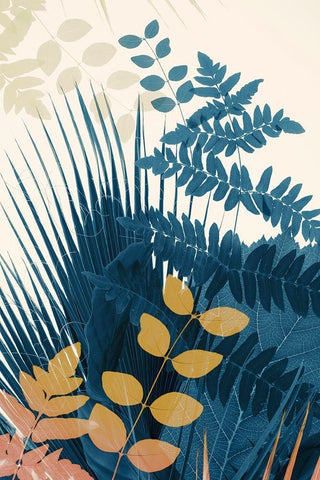 Welcome to the Jungle-Blue 5 White Modern Wood Framed Art Print with Double Matting by Winstanley, Ian