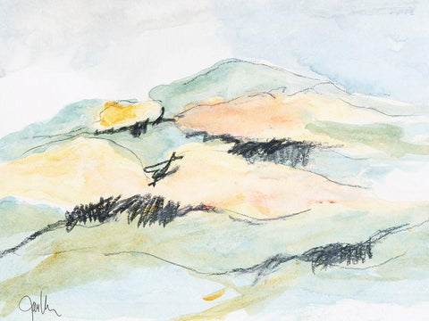 Mt. Diablo No. 1 Black Ornate Wood Framed Art Print with Double Matting by Weiss, Jan