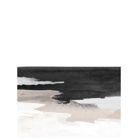 Nordic Landscape No. 1 Black Modern Wood Framed Art Print with Double Matting by Wong, Brandon