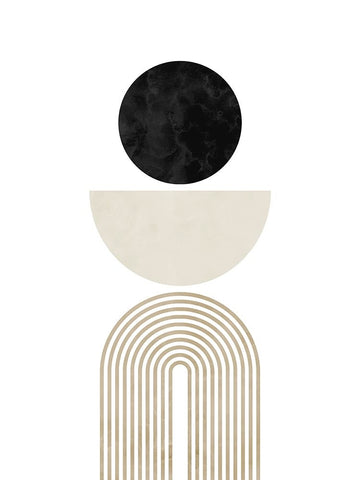 Black Beige No. 1 White Modern Wood Framed Art Print with Double Matting by Wong, Brandon