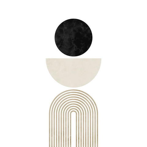 Black Beige No. 1 Black Modern Wood Framed Art Print with Double Matting by Wong, Brandon