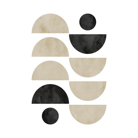 Black Beige No. 2 White Modern Wood Framed Art Print by Wong, Brandon