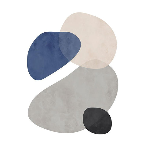 Stone No. 1 White Modern Wood Framed Art Print by Wong, Brandon