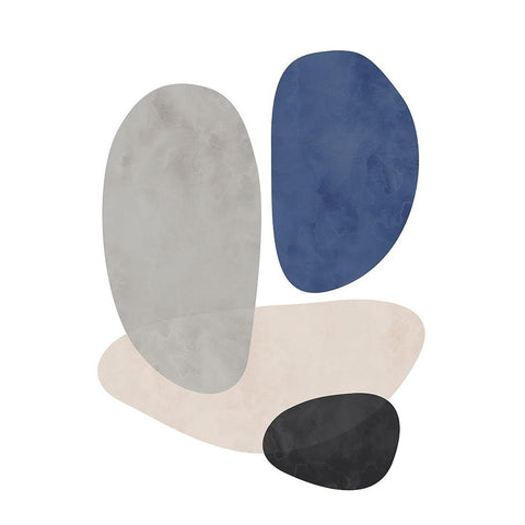 Stone No. 3 White Modern Wood Framed Art Print by Wong, Brandon
