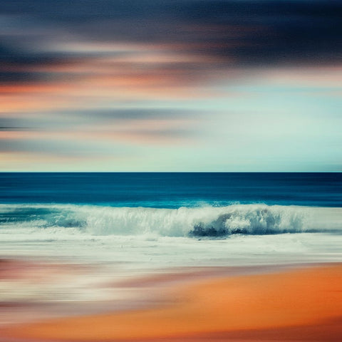 Wave After Wave Black Modern Wood Framed Art Print by Wustenhagen, Dirk