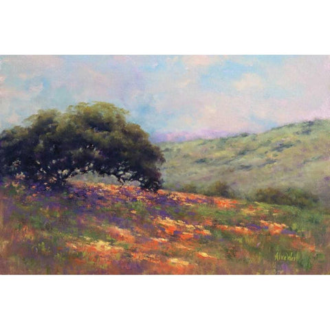 Poppy Hill Black Modern Wood Framed Art Print with Double Matting by Weil, Alice