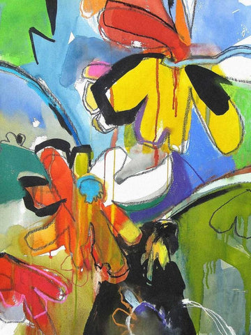 Fresh Daisies White Modern Wood Framed Art Print with Double Matting by Weil, Emily