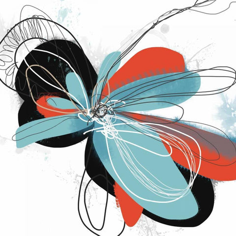 The Flower Dances 1 Black Modern Wood Framed Art Print by Weiss, Jan