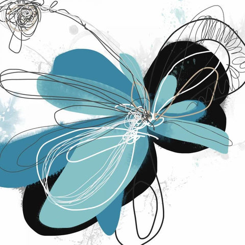 The Flower Dances 2 Black Modern Wood Framed Art Print by Weiss, Jan