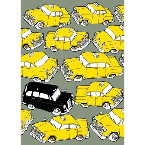 Odd Ones - Black Cab Gold Ornate Wood Framed Art Print with Double Matting by Wilson, Duncan