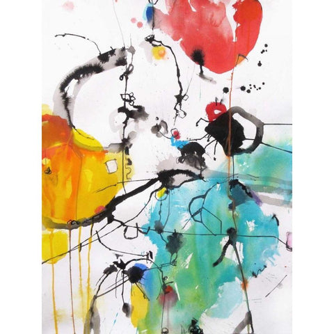 Drifting Continents White Modern Wood Framed Art Print by Weil, Emily