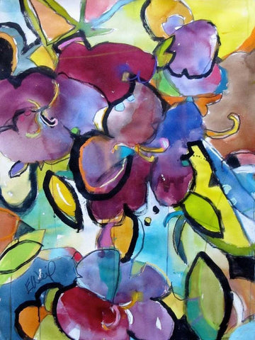 Winter Purple White Modern Wood Framed Art Print with Double Matting by Weil, Emily